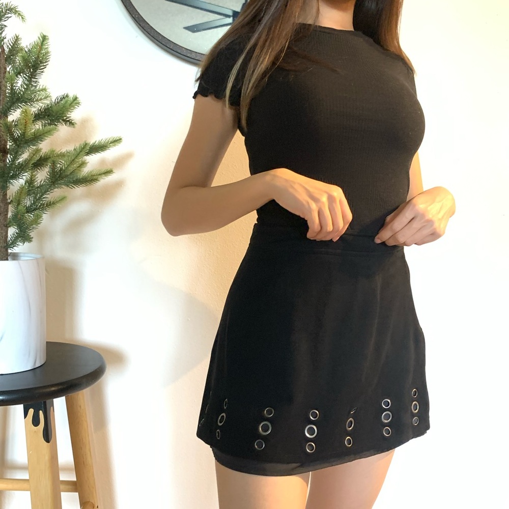 Black Suede Skirt